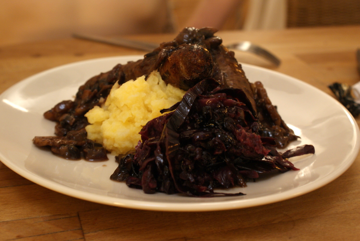 Venison Sausages with Mash and Mushroom Sauce « What Rachel Ate