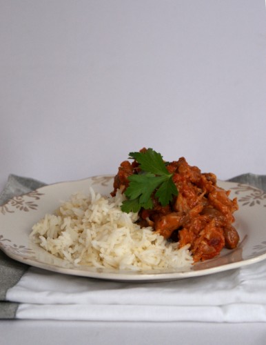 Slow cooked pork and beans