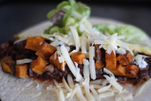 Sweet potato and black bean tacos